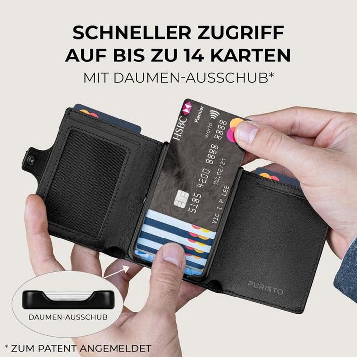 Produktbild Puristo KLIK XL Slim Wallet Carbon 14er
