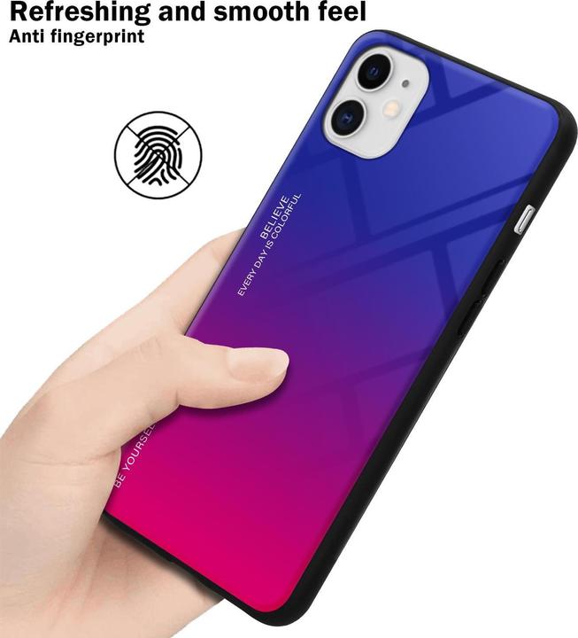 Actual product image Cadorabo TPU 2 colors glass cover (Apple iPhone 11)