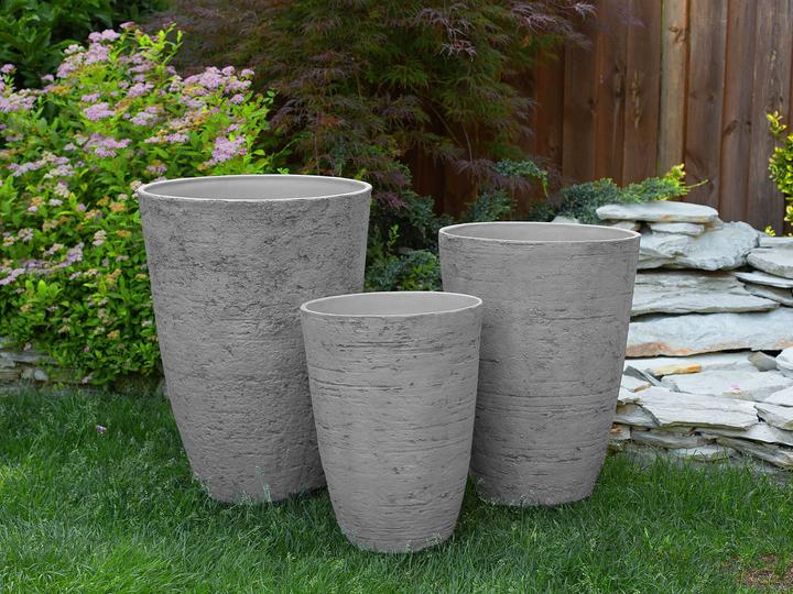 Produktbild Beliani Blumenkübel 2er Set grau rund 51 x 51 x 71 cm CAMIA (51 cm)