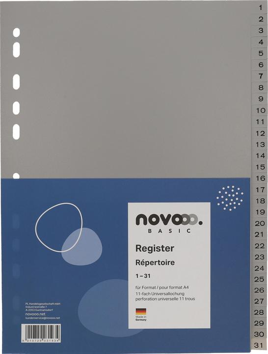 Image du produit Novooo Intercalaire PP gris A4