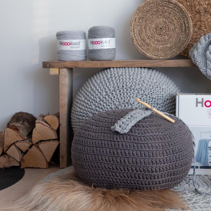 Image du produit Hoooked Kit de tricot et crochet DIY Zpagetti Pouf