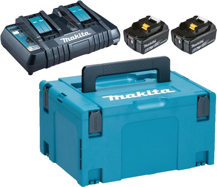 Actual product image Makita Energy Kit 198077-8 2x BL1860B + DC18RD (18 V)