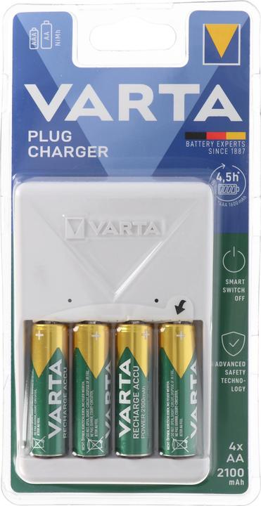 Image du produit Varta Plug Charger (1 pcs, AA, 1600 mAh, Piles rechargeables + chargeur)