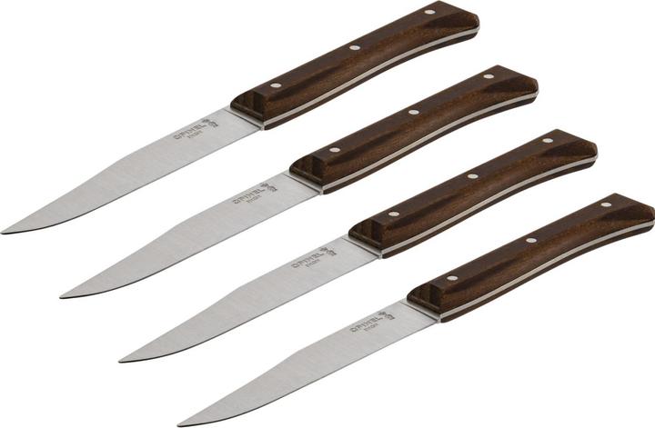 Actual product image Opinel Facette dark ash, smooth, Box of 4 (4 Piece, Knife)