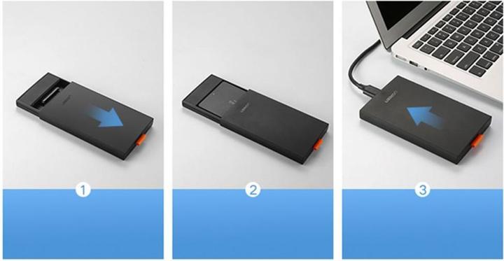 Actual product image Ugreen SSD/HDD enclosure 2.5" USB 3.0 SATA black (CM237) (2.5")