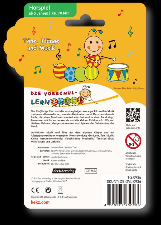 Actual product image Kekz Audiochip The Preschool Learning Caterpillar (German)