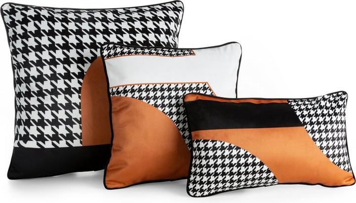 Actual product image Eurofirany EWA MINGE MINGE 1 cushion cover in luxurious velvet with designer print and piping on the edges (60 x 60 cm)