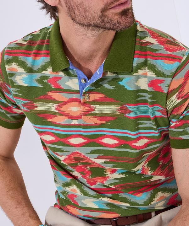 Actual product image Joe Browns Vibrant Aztec Print Polo Shirt (XL)