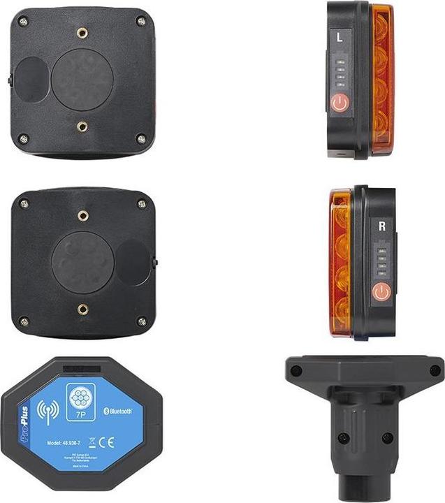 Immagine prodotto ProPlus Set di luci posteriori a LED con magnete senza fili (Bluetooth) a 7 pin