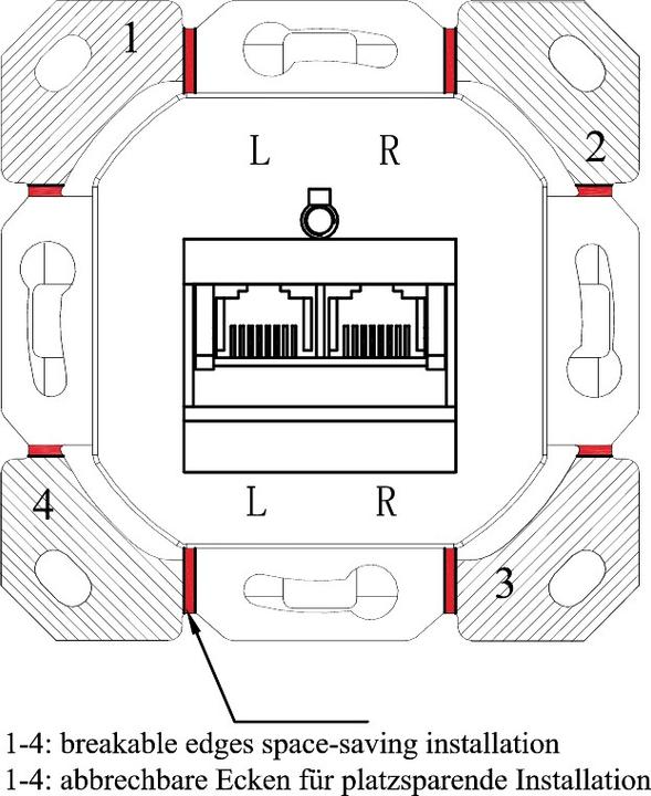 Image du produit Goobay Prise universelle CAT 6 avec cadre de montage en surface 2x prise réseau RJ45 blindée