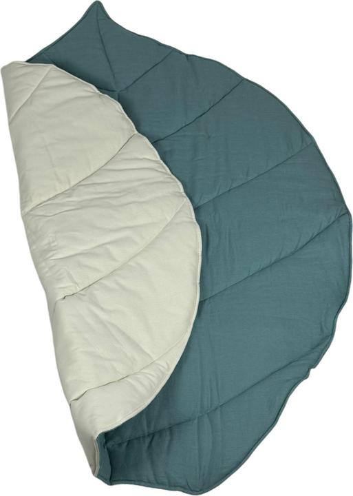 Image du produit Moi Mili Leinenmatte Krabbeldecke Blatt Blau