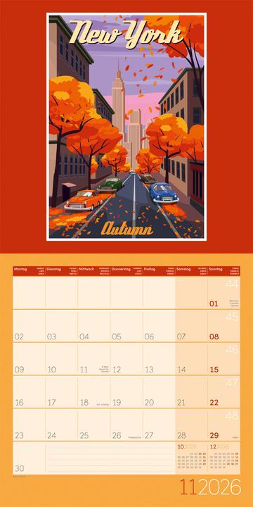 Image du produit Vintage Voyage - Reiseposter - Kalender 2026 - 30x30 (30 x 30 cm, Couverture rigide, Allemand, Français, Anglais)