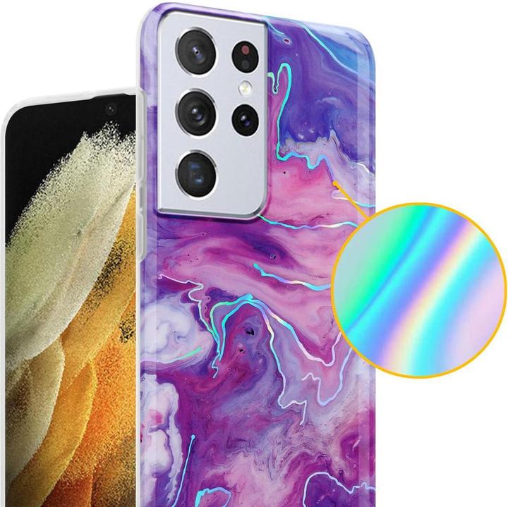 Image du produit Cadorabo Couverture IMD TPU Marbre coloré (Samsung Galaxy S21 Ultra)