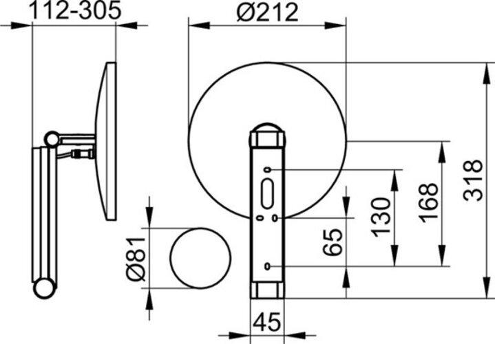 Produktbild Keuco iLook move Kosmetikspiegel, 17612, beleuchtet, 5-stufig einstellbare Lichtfarbe, mit 212 mm