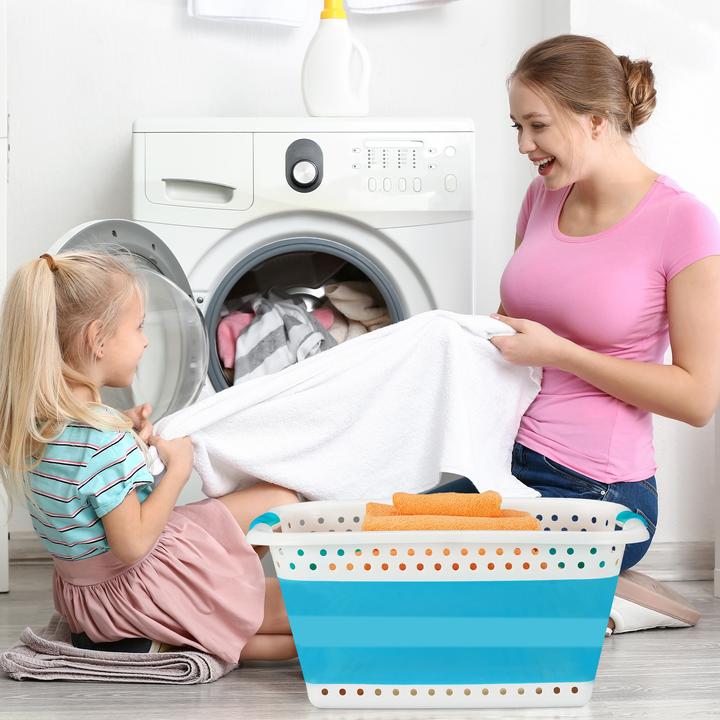 Actual product image Relaxdays Folding Laundry Hamper with Handles (37 l)