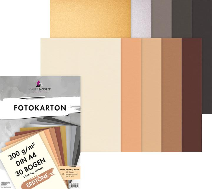 Produktbild MarpaJansen Fotokarton-Sortierung "Erdtöne", A4, 30 Blatt (300 g/m², 1 x)