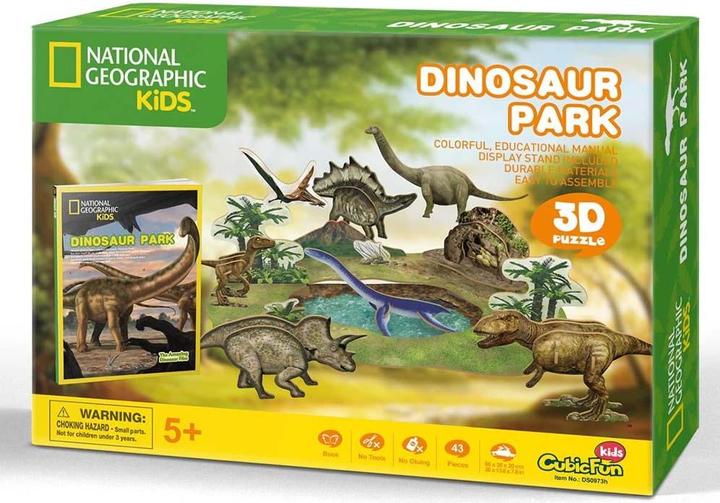 Actual product image Cubicfun Cubic Fun 3D Puzzle DS0973h National Geographic global licence Dino Park 43 pcs. (43 pieces)