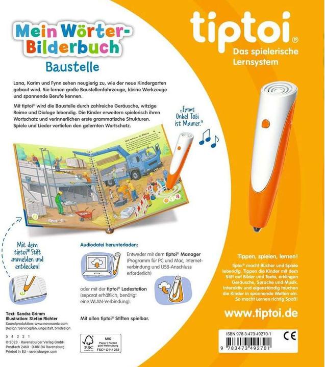 Image du produit tiptoi Mein Wörter-Bilderbuch - Baustelle (Allemand, Stefan Richter, Sandra Grimm, 2023)