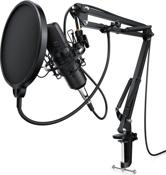Liam & Daan XLR Kondensatormikrofon mit Mikrofonarm, PC Mikrofon Set Studiomikrofon Kondensator Microphone