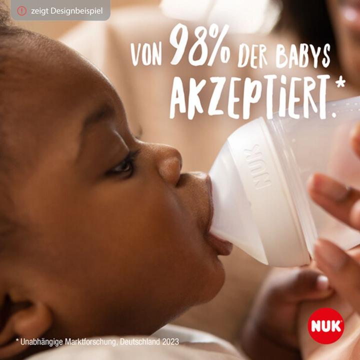 Produktbild NUK Babyflaschen PP-Flasche Perfect Match 260 ml + Silikon-Sauger (260 ml)