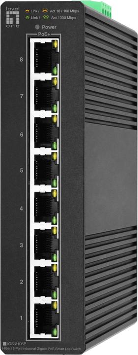 Actual product image LevelOne Switch 8x GE IGS-2108P 8xPoE Outputs black (8 Ports)