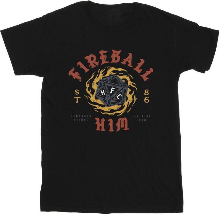 Actual product image Netflix Mens Stranger Things Fireball Dice 86 T-Shirt (3XL)