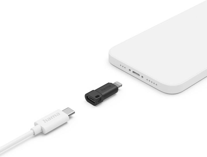 Produktbild Hama USB-C-Adapter auf Apple Lightning-Stecker, MFI, Schwarz (Lightning, USB Typ C)