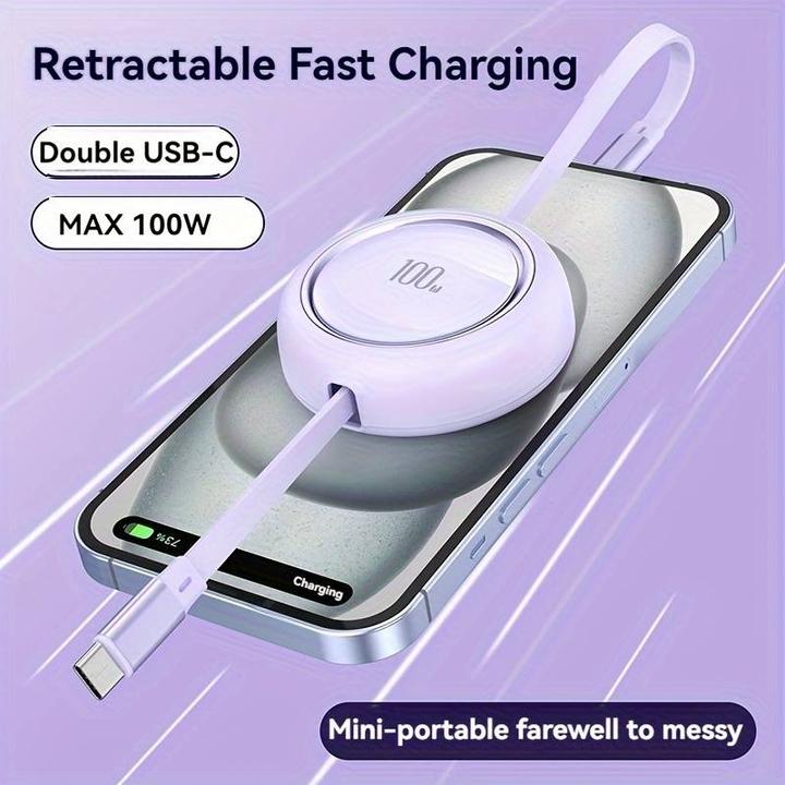 Immagine prodotto PhoneLook Cavo retrattile USB-C di doppio tipo con ricarica rapida QC3.0 100W t (USB 3.0)