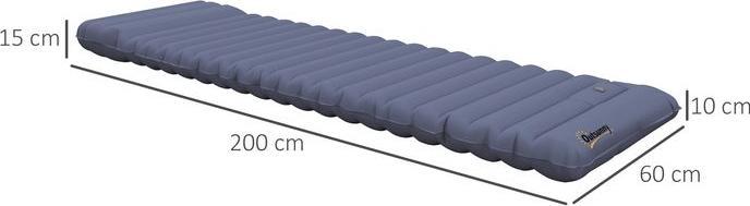 Produktbild Swisshandel24 Luftmatratze, Campingmatte, wasserabweisend, reissfest, mit Fusspumpe, Nylon, 200Lx60Bx10Hcm, Blau