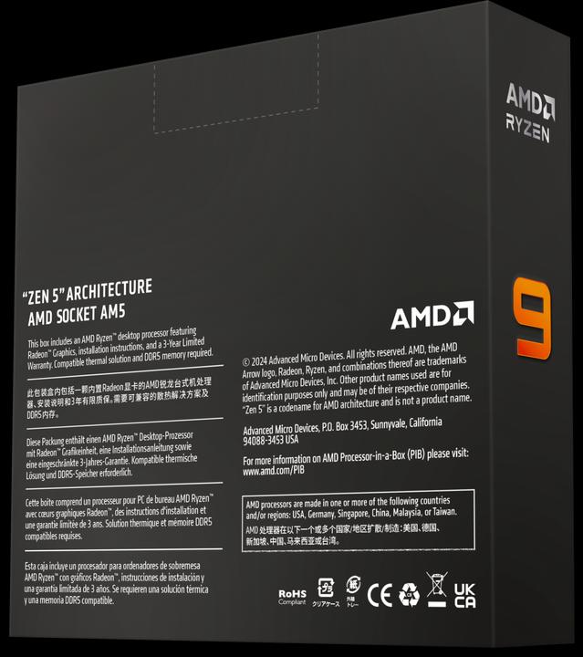 Actual product image AMD Ryzen 9 9900X (AM5, 4.40 GHz, 12 -Core)