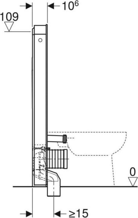 Produktbild Geberit Monolith PLUS Sanitärmodul für Stand-WC, 114cm, Wasseranschluss hinten mittig, mit Anschlu