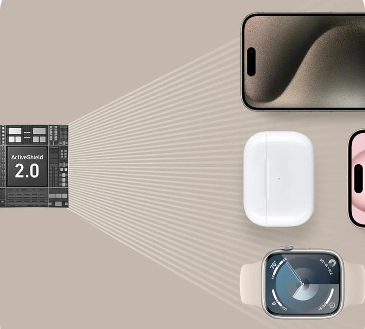 Image du produit Anker Chargeur magnétique sans fil MagGo 15W, 3-en-1 pad, blanc, UE Plug (25 W)