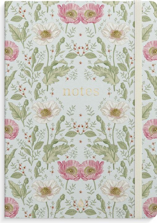 Burde Notizbuch Deluxe A5 blue flower (A5, Liniert)