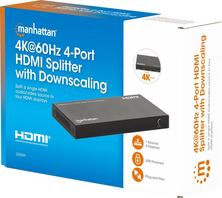 Produktbild Manhattan 4K@60Hz 4-Port HDMI-Splitter