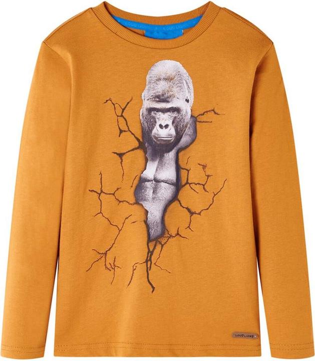 Actual product image VidaXL Children's long-sleeved shirt dark ochre 116,Material: 100 (116)
