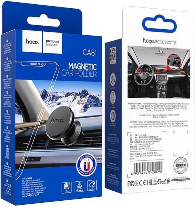 Image du produit Hoco - Car Holder Ligue (CA81) - Magnetic Grip for Air Vent - Black