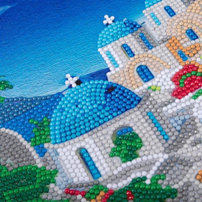 Produktbild Craft Buddy Blaues Haus Aussicht, 30x30cm Crystal Art Kit