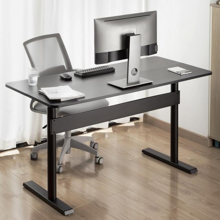 Produktbild Ergo Office Schreibtisch mit Platte 140x68cm Gasdruckfeder höhenverstellbar für Arbeiten im Stehe (140 x 68 cm)