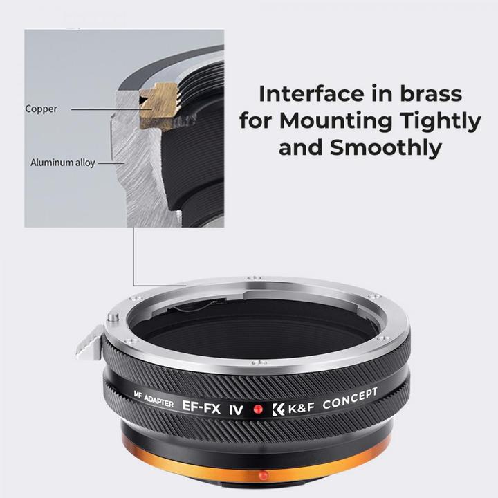 Produktbild K&F Concept High Precision lens adapter, matte paint, orange, EF-FX IV PRO