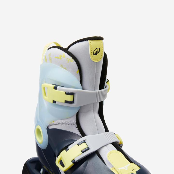 Actual product image Oxelo Play 5 Kids' Inline Skates - Blue/Lemon yellow (32, 34)