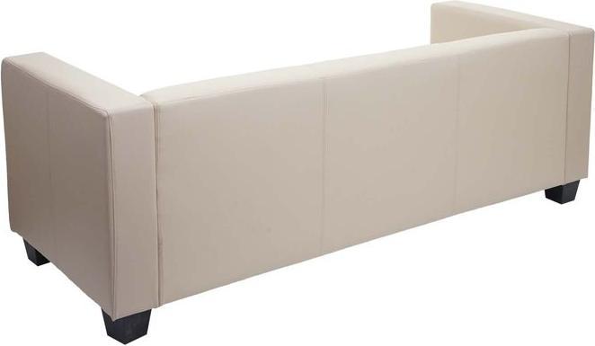 Produktbild Mendler 3er Sofa Couch Loungesofa Lille - Leder, creme (3-Sitzer)