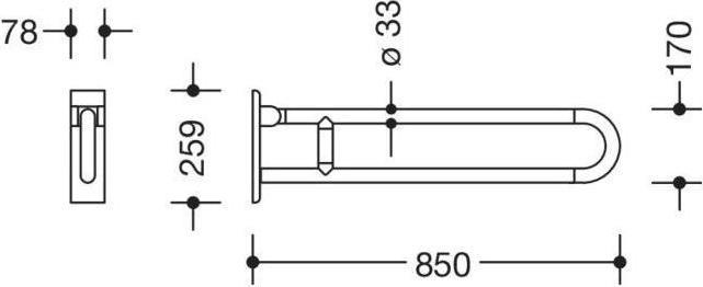 Immagine prodotto Hewi Maniglia di sostegno pieghevole SERIE 801 girevole, d= 33mm 850mm bianco puro