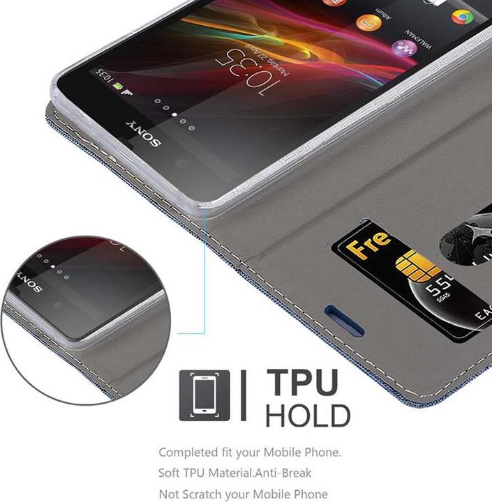 Actual product image Cadorabo Book Jeans Optics Cover (Sony Xperia Z)