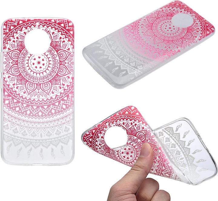 Actual product image König Design Henna Cover for Motorola Moto G5 Case Protective Cover Silicone Bumper Sun Pink New (Motorola Moto G5)
