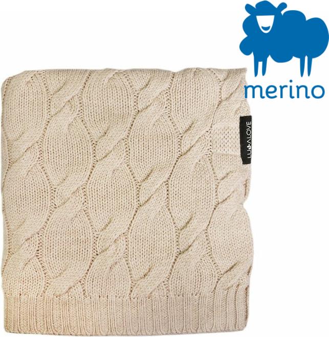 Produktbild Lullalove Merino baby blanket - Beige (80 x 100 cm)