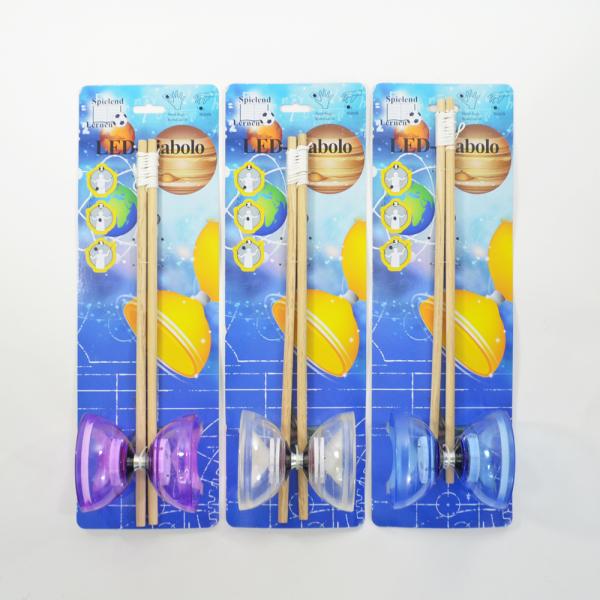 Actual product image Kögler Diabolo transparent with light in 3 colours H: 10cm W: 11.2cm L: 40cm