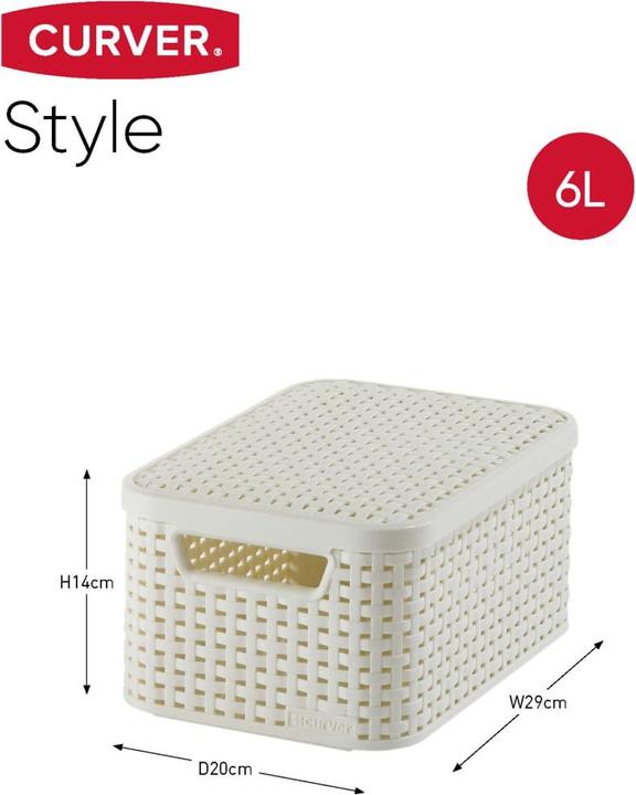 Productafbeelding Curver 3 STYLE opbergdozen crème 44,5 x 33,0 x 24,8 cm (45 x 33 x 25 cm, 30 l)