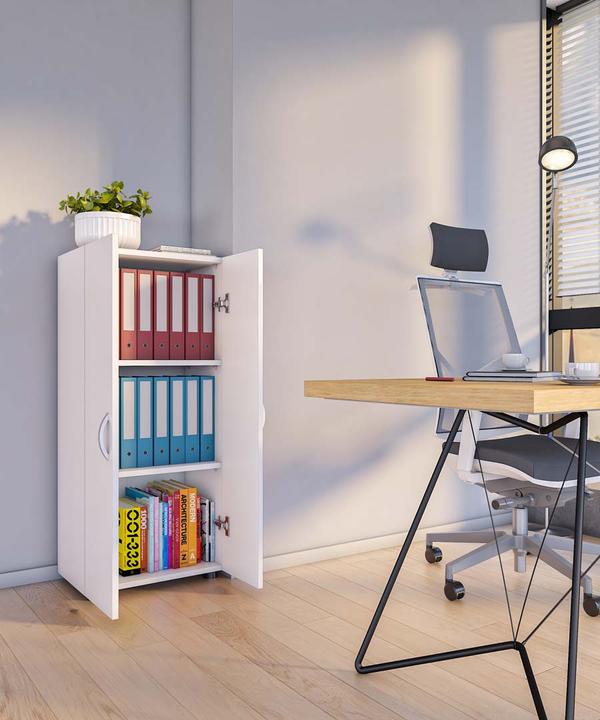 Immagine prodotto VCM Armadietto per ufficio Libri Armadietto per archiviazione Armadietto per mobili da ufficio Ulas (49 x 34 x 108 cm)