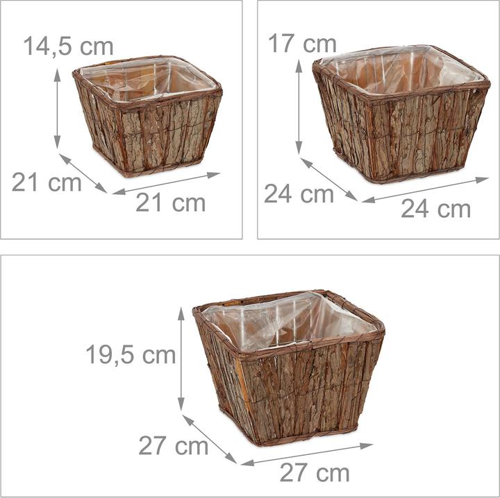 Actual product image Relaxdays 3-piece flower pot set (27 cm)