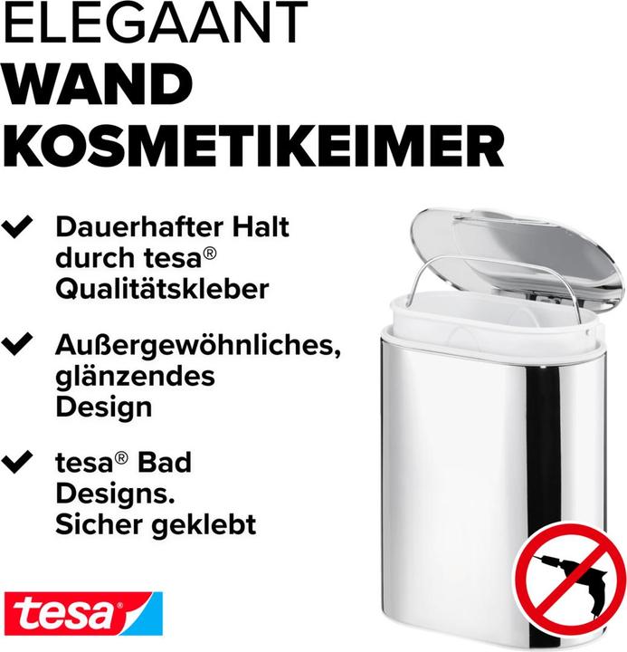 Actual product image tesa ELEGAANT Kosmetikabfalleimer inkl. Klebelösung ohne Bohren (10 l)